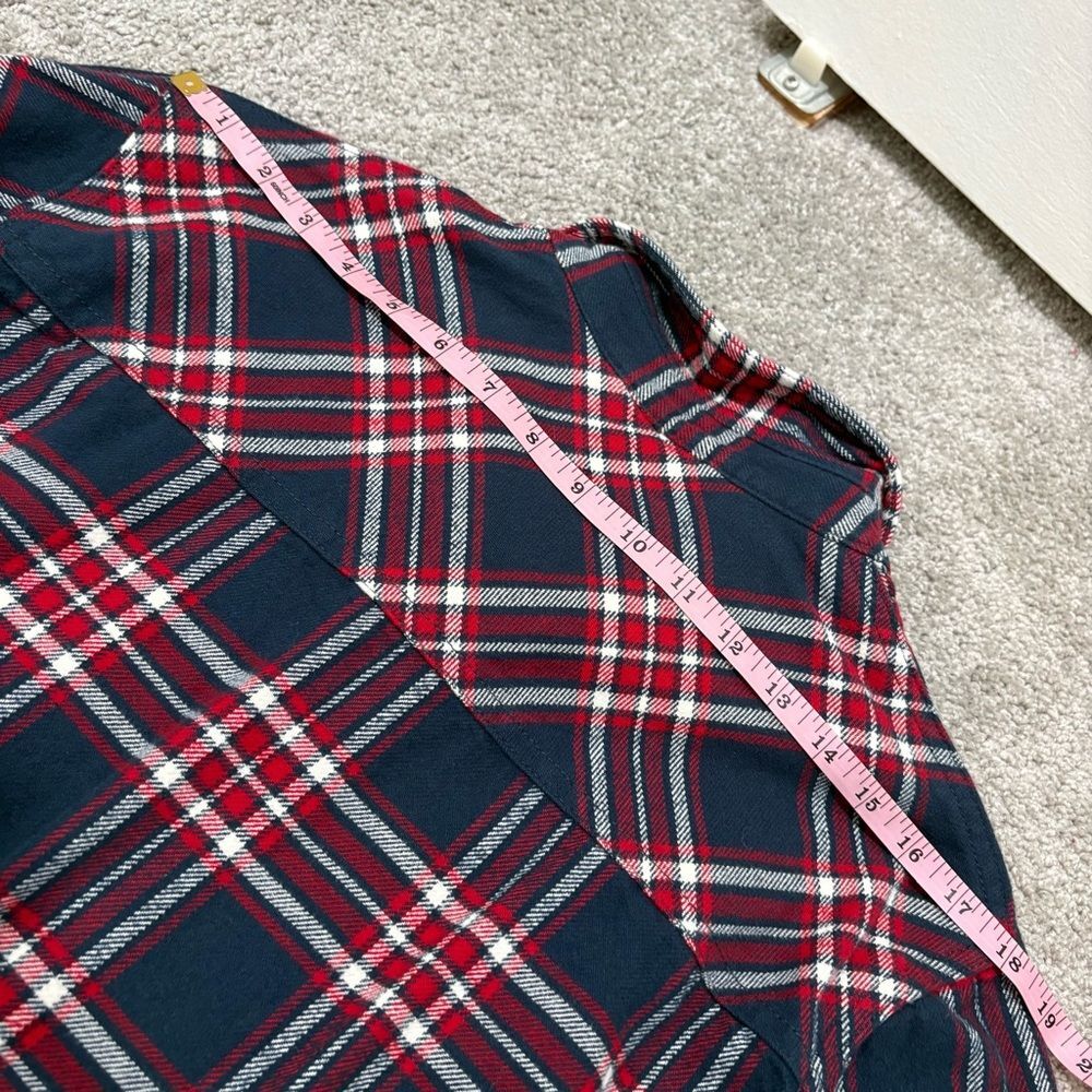 NWT Tna Aritzia Taylor Plaid Oversized Flannel Total Eclipse Deep Red Size XS - Picture 10 of 12